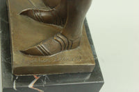 Signed Leonard Joan of Arc Bronze Marble Sculpture