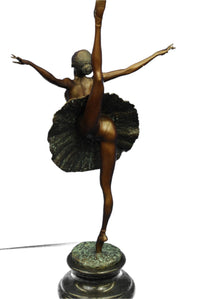26'' Tall Classical Dancer Ballerina Signed Bronze Sculpture