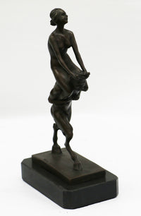 Bergman Piggy Rider Satyr and Nude Woman Bronze Sculpture Figure