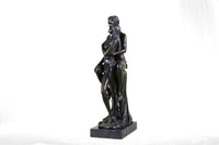 Superb HotCast Nude Couple Male Female Bonze Sculpture Marble Base Figure Statue