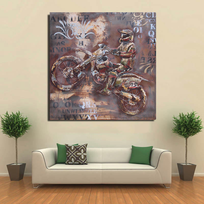 Motocross Dirt Bike Biker 3D Wall Art Metal Cutout