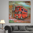 London England Double Decker Red Bus Mixed Media Wall Art