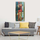 Young Woman in Red Dress 3D Wall Art Mixed Media Painting