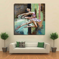 Leaping Ballerina 3D Wall Art Mixed Media Painting Metal Cutout