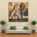 Lovers Couple Eiffel Tower Paris Romance Metal & Wood Wall Art