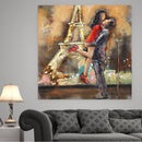 Lovers Couple Eiffel Tower Paris Romance Metal & Wood Wall Art