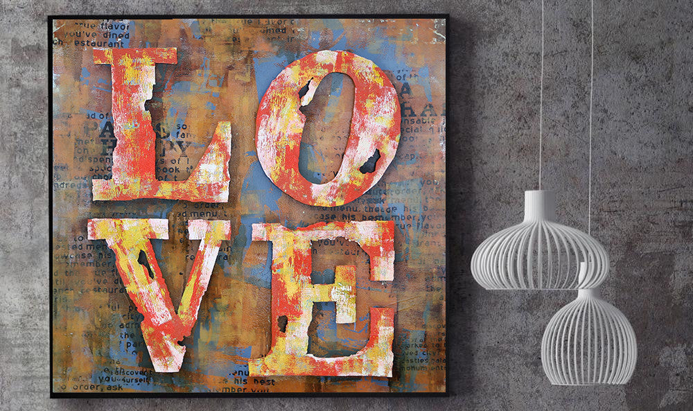 LOVE 3D Wall Art Metal Cutout Sculpture Painting