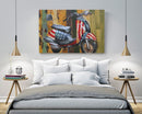 Moped Vespa Scooter American Flag 3D Metal Cutout Wall Art