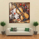 3D Wall Art Painting Metal Cutout Violin & Roses