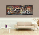 Framed Oil Painting Abstract Modern Metal Wall Art - Motorcycle
