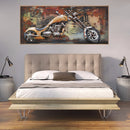 Framed Oil Painting Abstract Modern Metal Wall Art - Motorcycle