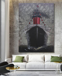 Titanic Ship Boat Ocean Liner 3D Wall Art Mixed Media