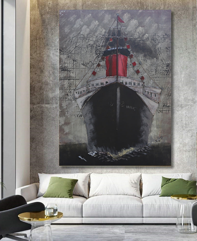 Titanic Ship Boat Ocean Liner 3D Wall Art Mixed Media