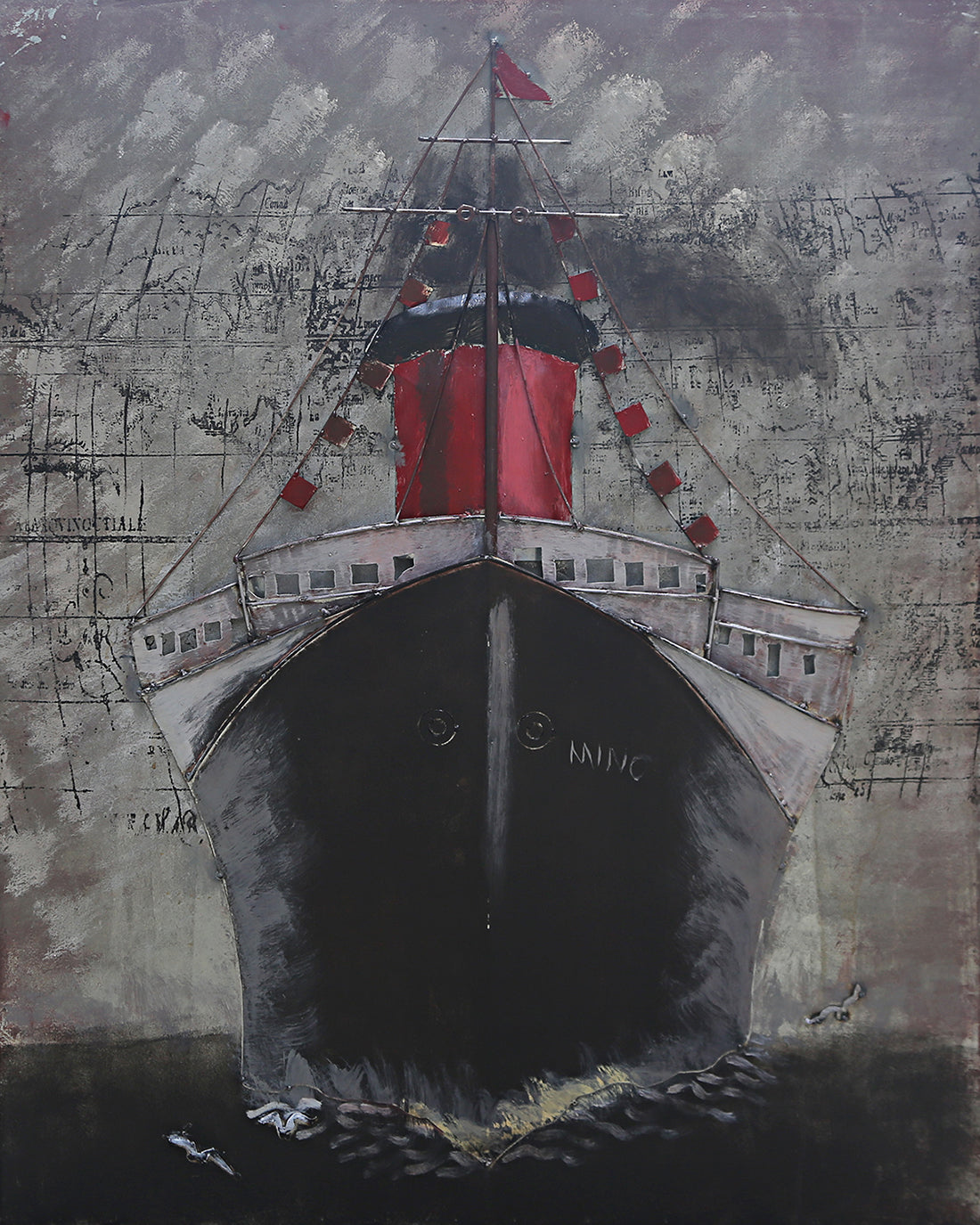 Titanic Ship Boat Ocean Liner 3D Wall Art Mixed Media