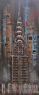 Chrysler Building NYC New York Skyline 3D Metal Wall Art