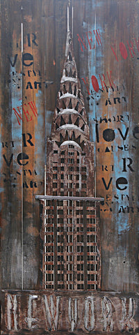 Chrysler Building NYC New York Skyline 3D Metal Wall Art