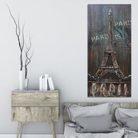 Eiffel Tower Paris 3D Wall Art Metal & Wood Mixed Media