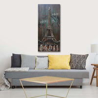 Eiffel Tower Paris 3D Wall Art Metal & Wood Mixed Media