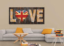 3D Metal Cutout Painting Wall Art LOVE British Flag Heart