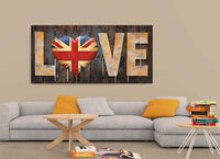 3D Metal Cutout Painting Wall Art LOVE British Flag Heart