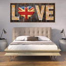 3D Metal Cutout Painting Wall Art LOVE British Flag Heart