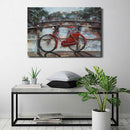 32x40 Red Bicycle Bike Wall Mount Painting