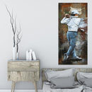 Golfer 3-D Oil Painting Metal Wood Canvas Home Office