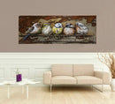 Canary Birds Wall Mount Oil Painting on Metal Canvas