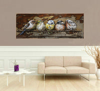 Canary Birds Wall Mount Oil Painting on Metal Canvas
