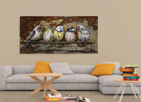 Canary Birds Wall Mount Oil Painting on Metal Canvas