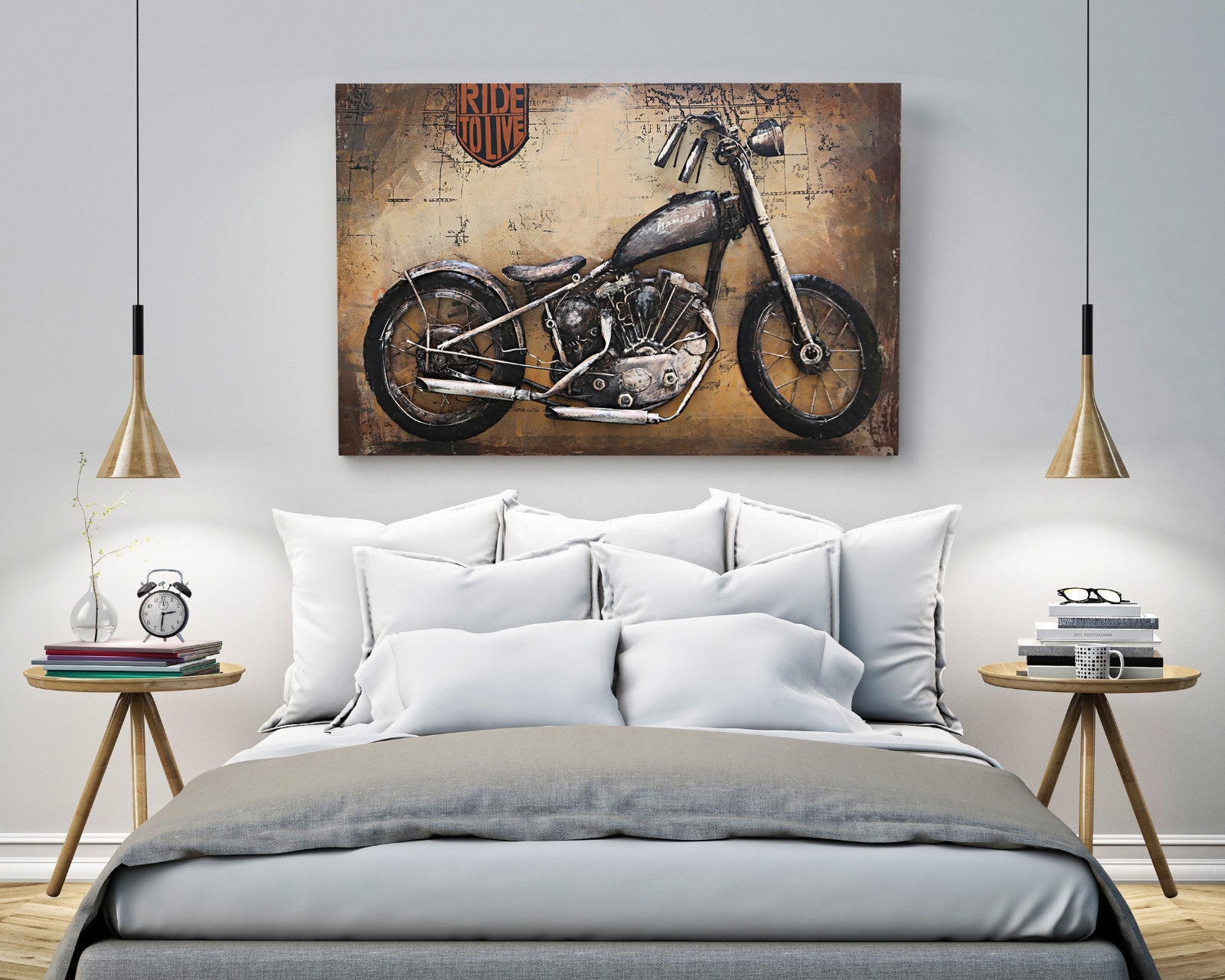 Ride to Live Harley Davidson Indian Motorcycle 3-D Wall Mount