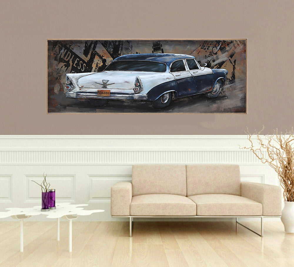 1950's Caddy 3D Wall Art Metal Cutout