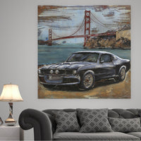 Drag Racing Car 3D Wall Painting Metal Artwork