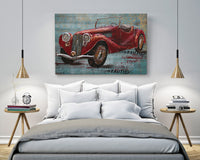 32x40 Red Rolls Royce Convertible Oil 3D Painting