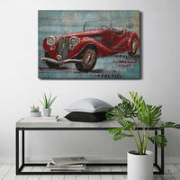 32x40 Red Rolls Royce Convertible Oil 3D Painting