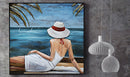 Woman Sun Bathing 3D Oil Painting Sculpture