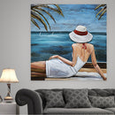 Woman Sun Bathing 3D Oil Painting Sculpture