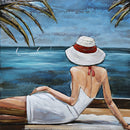 Woman Sun Bathing 3D Oil Painting Sculpture