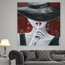 Woman in Hat Hushing Silence Metal & Wood 3D Wall Art