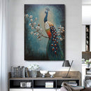 Huge Wall Mount 3-D Painting of Colorful Peacock