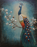 Huge Wall Mount 3-D Painting of Colorful Peacock