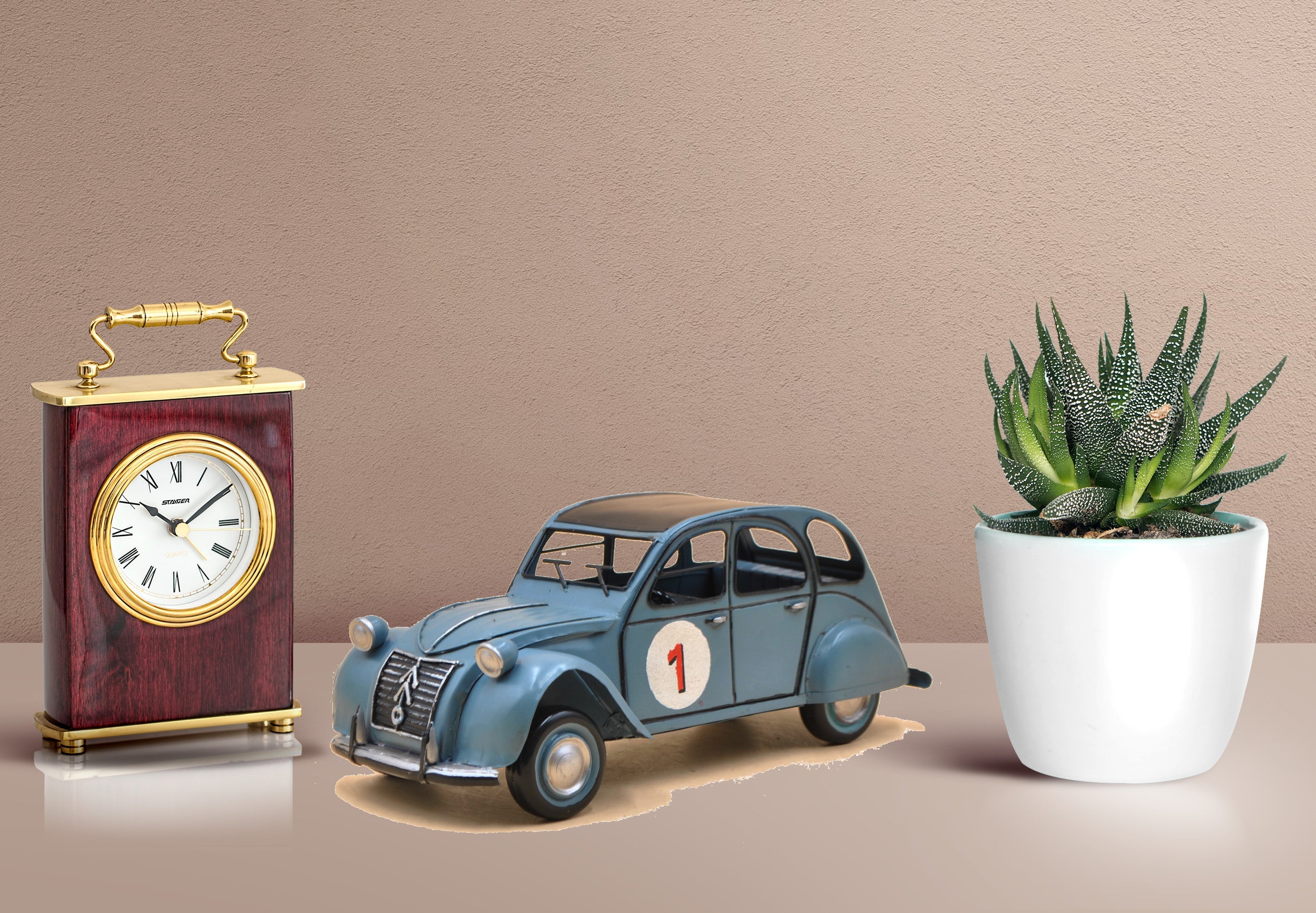 1950 Citroen 2CV Car Number 1 Blue Vintage Artwork