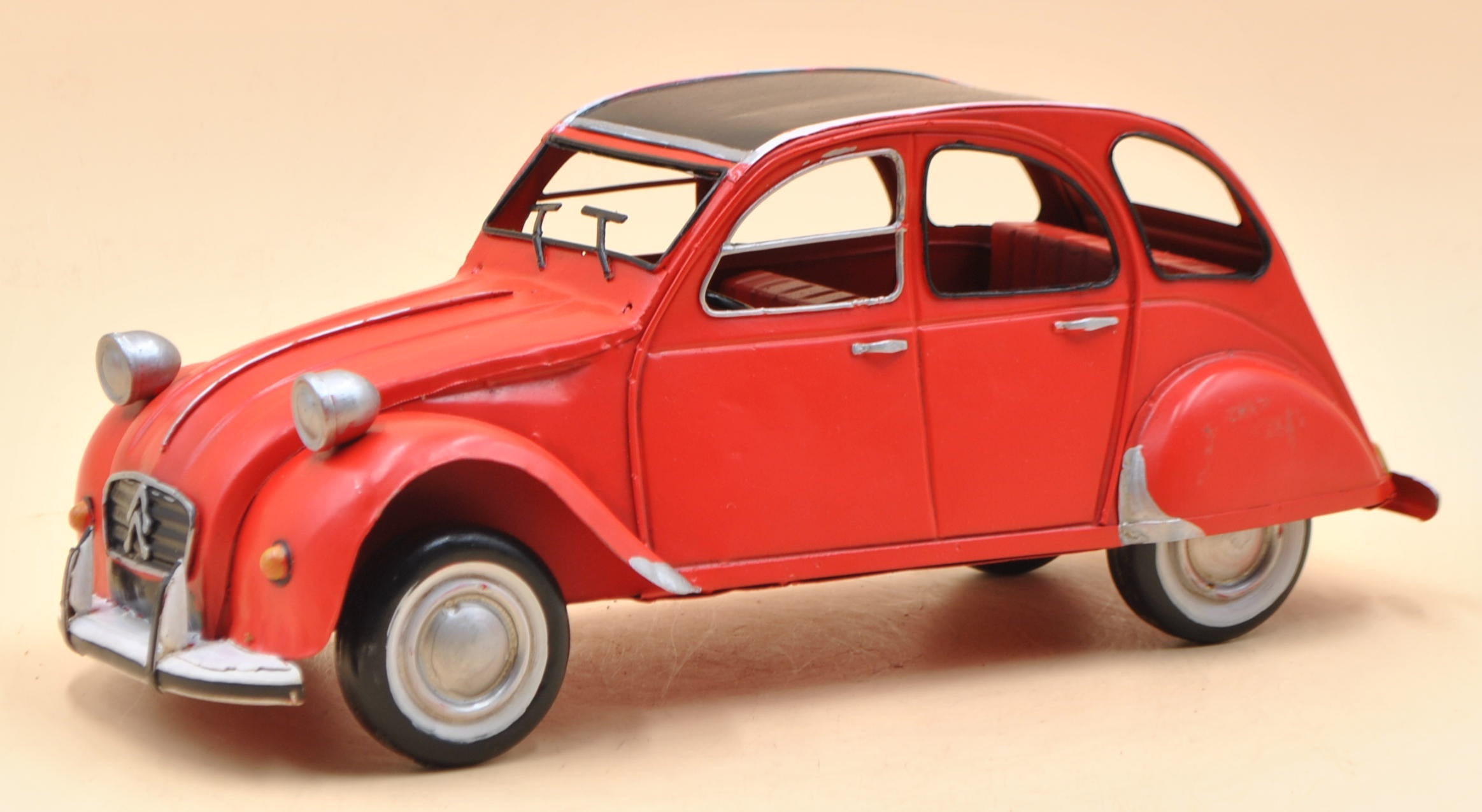 Citroen 2CV Red Model Car Miniature Welly 1:12