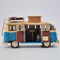 Blue and White Kombi with Roof Rack Volkswagen Artwork