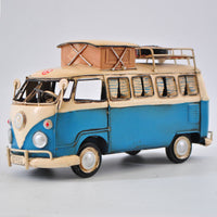 Blue and White Kombi with Roof Rack Volkswagen Artwork