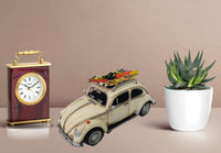 1957 White VW Beetle With Skiing Board Home Office