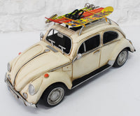 1957 White VW Beetle With Skiing Board Home Office