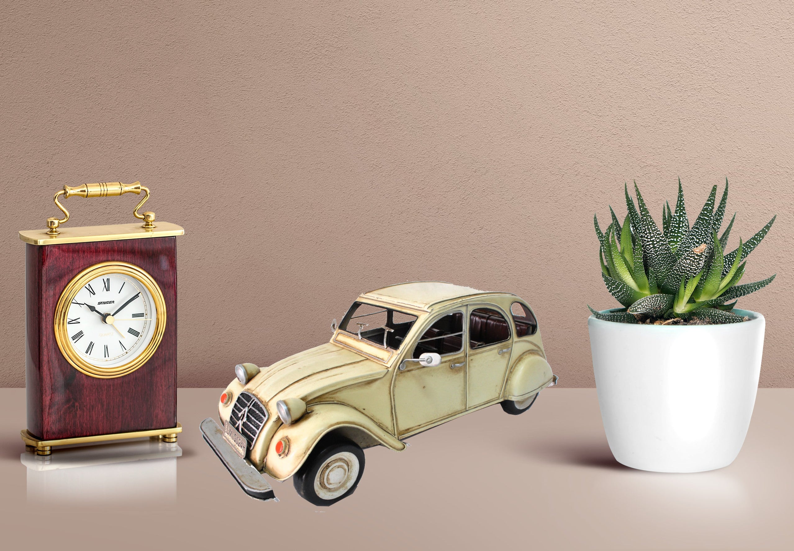 Vintage 1950 Citroen 2cv Diecast Model Beige Highly Collectible