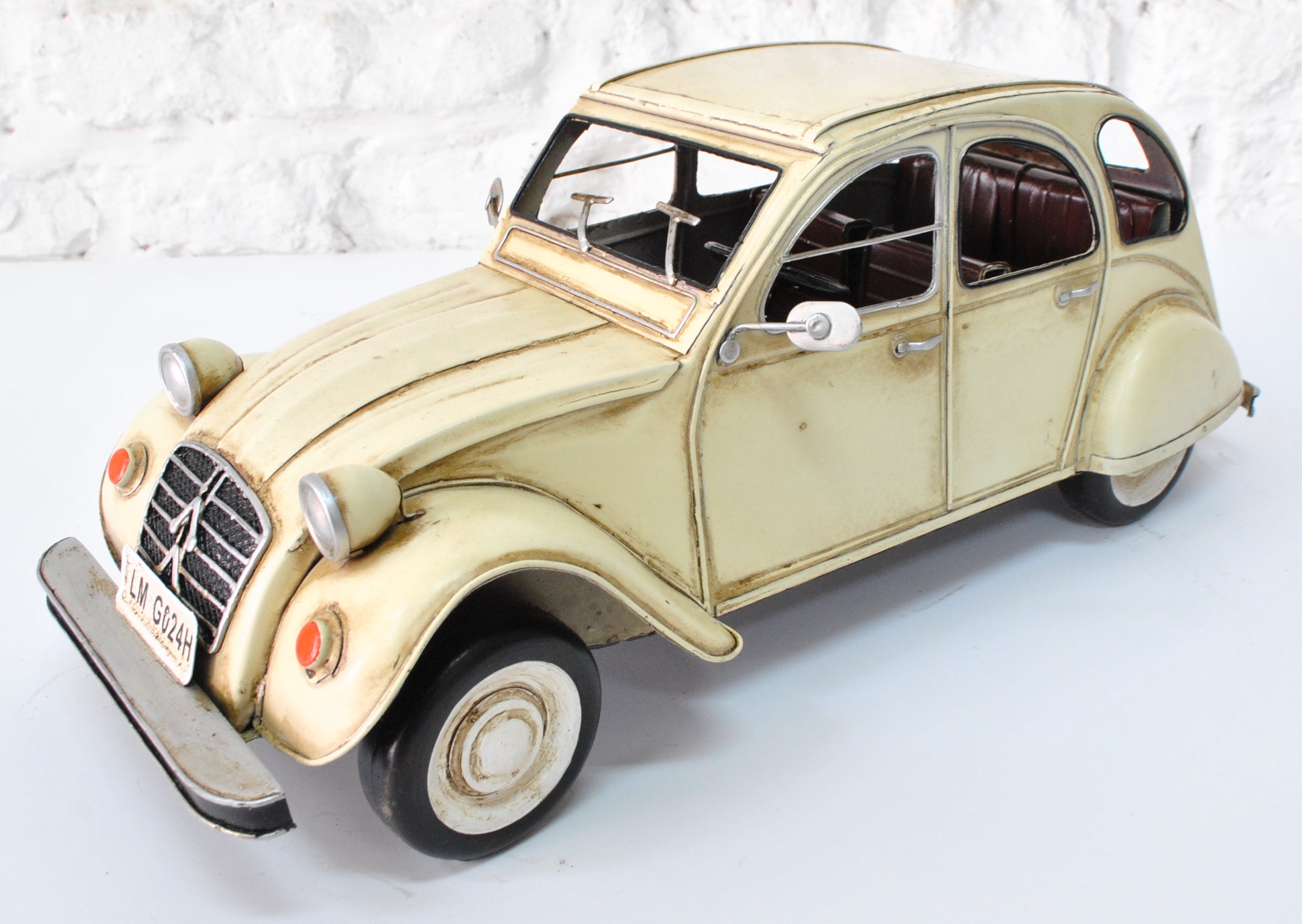 Vintage 1950 Citroen 2cv Diecast Model Beige Highly Collectible