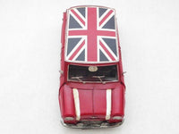 1960 Red Mini Cooper with British Flag on Roof